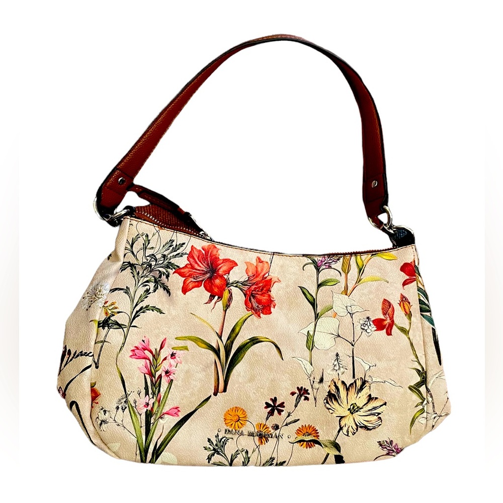 Dana Buchman Beige Floral Handbag
